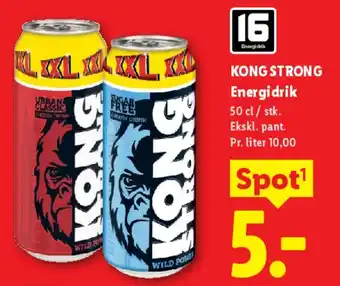 Lidl KONG STRONG Energidrik tilbud