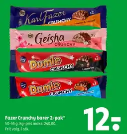 Coop 365 Fazer Crunchybarer 2-pak tilbud