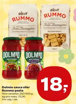 Kvickly Dolmio sauce eller Rummo pasta tilbud