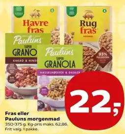 Kvickly Fras eller Pauluns morgenmad tilbud
