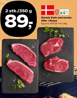 Kvickly Dansk Kalv entrecote eller ribeye tilbud