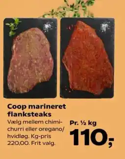Kvickly Coop marineret flanksteaks tilbud