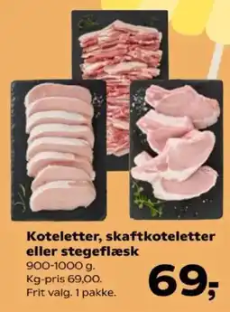 Kvickly Koteletter, skaftkoteletter eller stegeflæsk tilbud