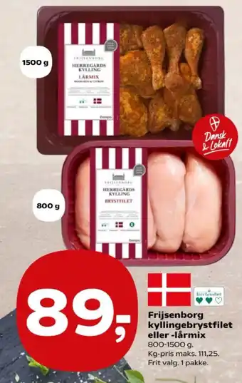 Kvickly Frijsenborg kyllingebrystfilet eller -lårmix tilbud