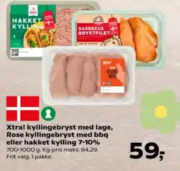 Kvickly Xtra! kyllingebryst med lage, Rose kyllingebryst med bbq eller hakket kylling 7-10% tilbud