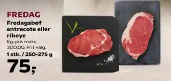 Kvickly Fredagsbøf entrecote eller ribeye tilbud