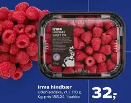 Kvickly Irma hindbær tilbud