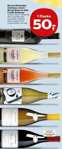 Kvickly Piccini Zinfandel, Clarkson, Grant Burge Reserve eller Cuvée Dissenay tilbud