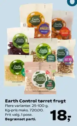 Kvickly Earth Control tørret frugt tilbud