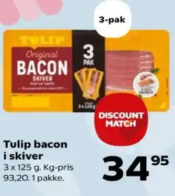 Kvickly Tulip bacon i skiver tilbud