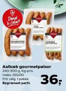 Kvickly Aalbæk gourmetpølser tilbud