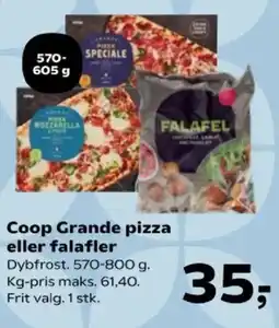 Kvickly Coop Grande pizza eller falafler tilbud