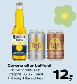 Kvickly Corona eller Leffe øl tilbud