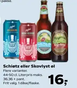 Kvickly Schiøtz eller Skovlyst øl tilbud