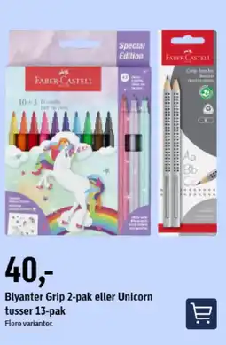 Føtex Blyanter Grip 2-pak eller Unicorn tusser 13-pak tilbud