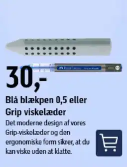 Føtex Blå blækpen 0,5 eller Grip viskelæder tilbud