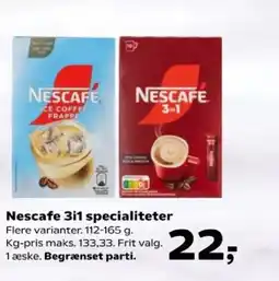 Kvickly Nescafe 3i1 specialiteter tilbud