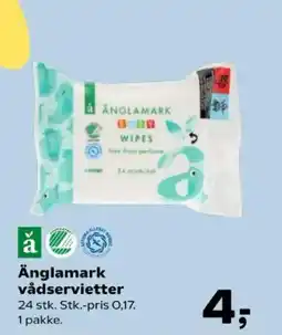 Kvickly Änglamark vådservietter tilbud