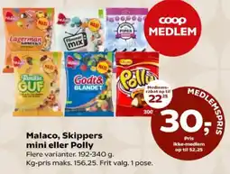 Kvickly Malaco, Skippers mini eller Polly tilbud