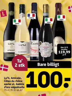 Løvbjerg Lu'li, Amicale, Côtes du rhône xavier el. Gabbia d'oro valpolicella tilbud