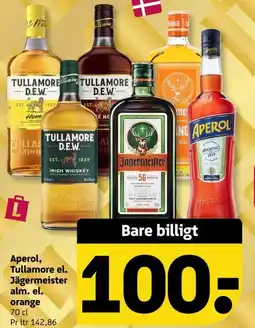Løvbjerg Aperol, Tullamore el. Jägermeister alm. el. orange tilbud