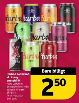Løvbjerg Harboe sodavand el. X-ray energidrik tilbud