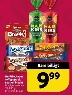 Løvbjerg Nordthy, Lyons toffypops el. Loacker break3 tilbud