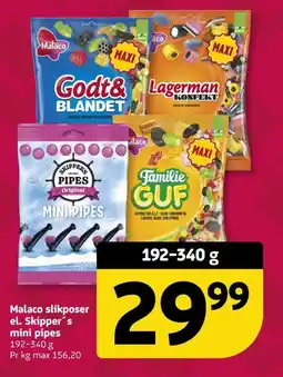 Løvbjerg Malaco slikposer el. Skipper's mini pipes tilbud