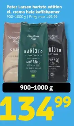Løvbjerg Peter Larsen baristo edition el. crema hele kaffebønner tilbud