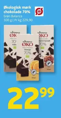 Løvbjerg Grøn Balance Økologisk mørk chokolade 70% tilbud