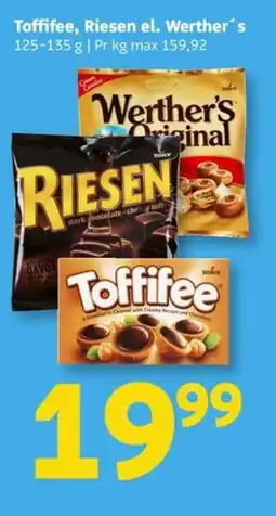 Løvbjerg Toffifee, Riesen el. Werther's tilbud