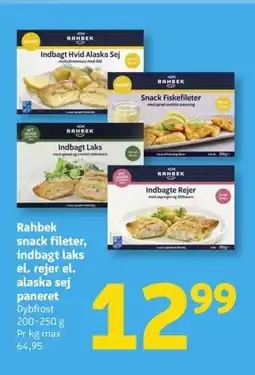 Løvbjerg Rahbek snack fileter, indbagt laks el. rejer el. alaska sej paneret tilbud