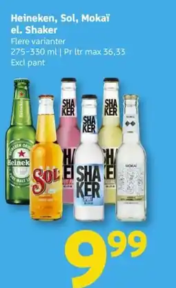 Løvbjerg Heineken, Sol, Mokaï el. Shaker tilbud