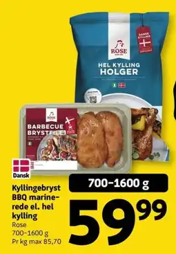Løvbjerg Rose Kyllingebryst BBQ marine- rede el. hel kylling tilbud