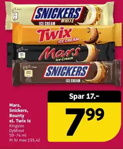 Løvbjerg Mars, Snickers, Bounty el. Twix is tilbud