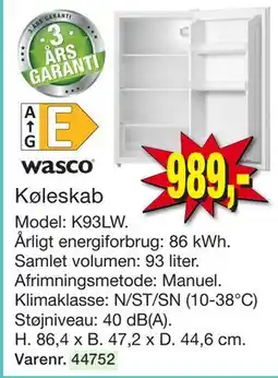 Harald Nyborg wasco Køleskab tilbud