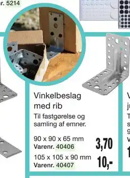 Harald Nyborg Vinkelbeslag med rib tilbud