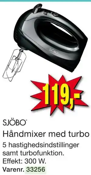 Harald Nyborg SJÖBO Håndmixer med turbo tilbud