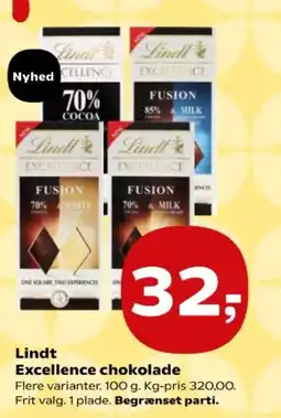 SuperBrugsen Lindt Excellence chokolade tilbud