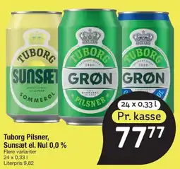 Fakta Tyskland Tuborg Pilsner, Sunsæt el. Nul 0,0 % tilbud