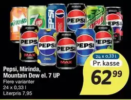 Fakta Tyskland Pepsi, Mirinda, Mountain Dew el. 7 UP tilbud