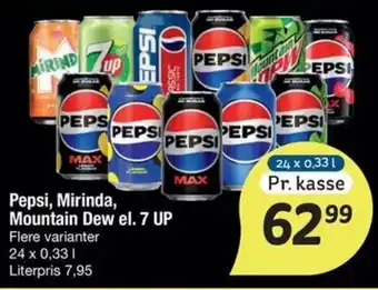 Fakta Tyskland Pepsi, Mirinda, Mountain Dew el. 7 UP tilbud