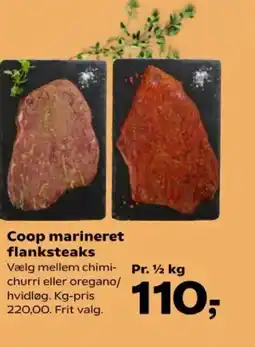 SuperBrugsen Coop marineret flanksteaks tilbud