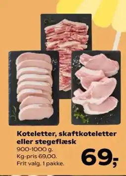 SuperBrugsen Koteletter, skaftkoteletter eller stegeflæsk tilbud