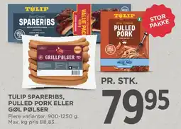 MENY Tulip spareribs, pulled pork eller grillpølser tilbud