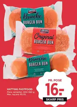MENY Hatting Fastfood burgerboller tilbud