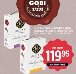MENY Nugan Third Generation Shiraz eller Chardonnay (box) tilbud