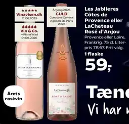 SuperBrugsen Les Jabliers Côtes de Provence eller La Chateau Rosé d'Anjou tilbud