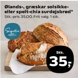 SuperBrugsen Ølands-, græskar solsikke- eller spelt-chia surdejsbrød tilbud