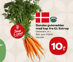 SuperBrugsen Danske gulerødder med top fra Gl. Estrup tilbud